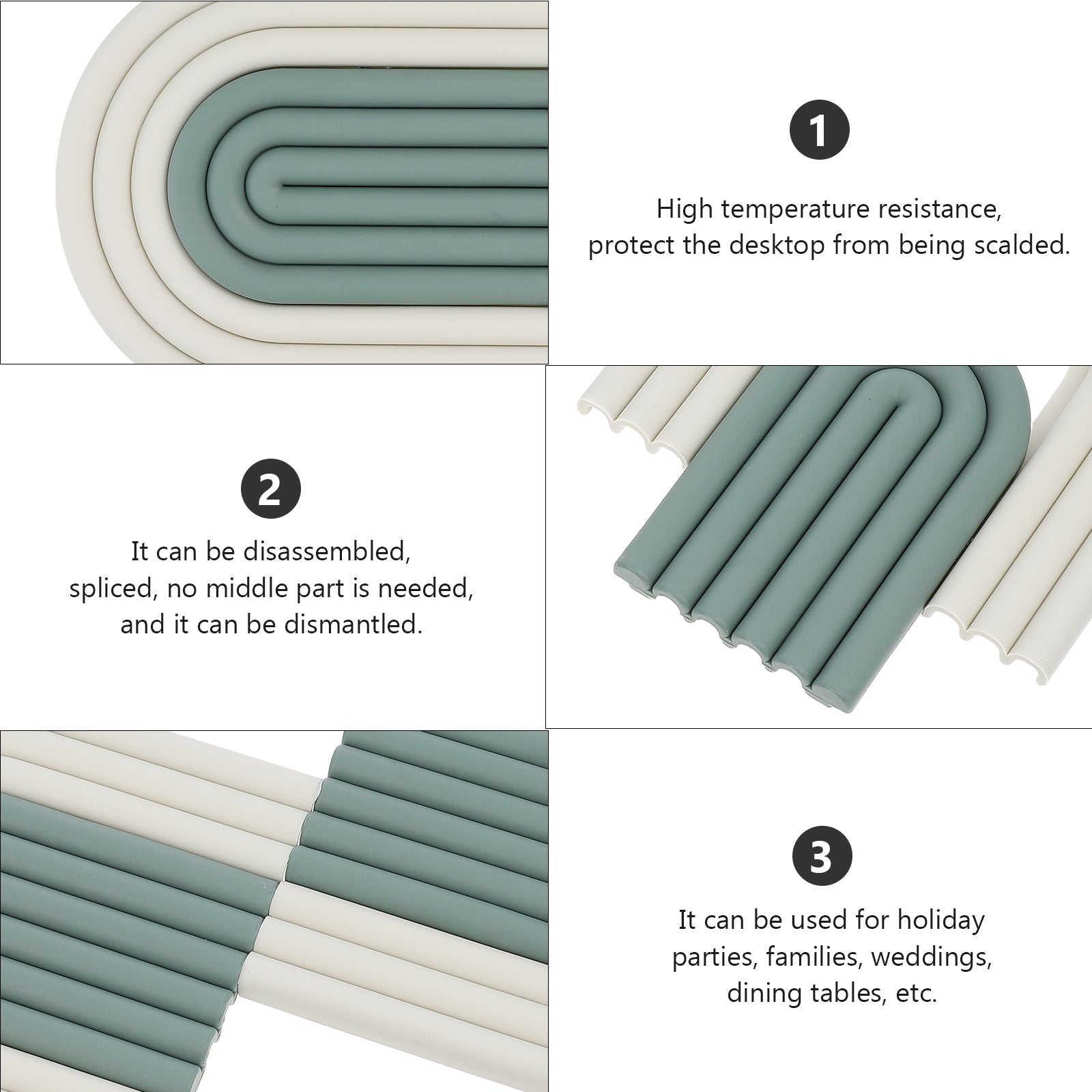 unbranded 4 Pcs Leak-proof Underwear Table Mat Non-slip Pot