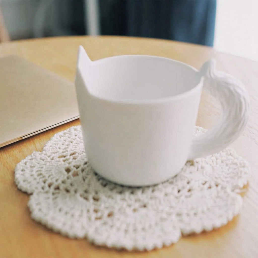 4PCS 8.6 Inch Doilies Crochet Round Lace Doily Handmade Placemats Cotton Crocheted Coasters (White)