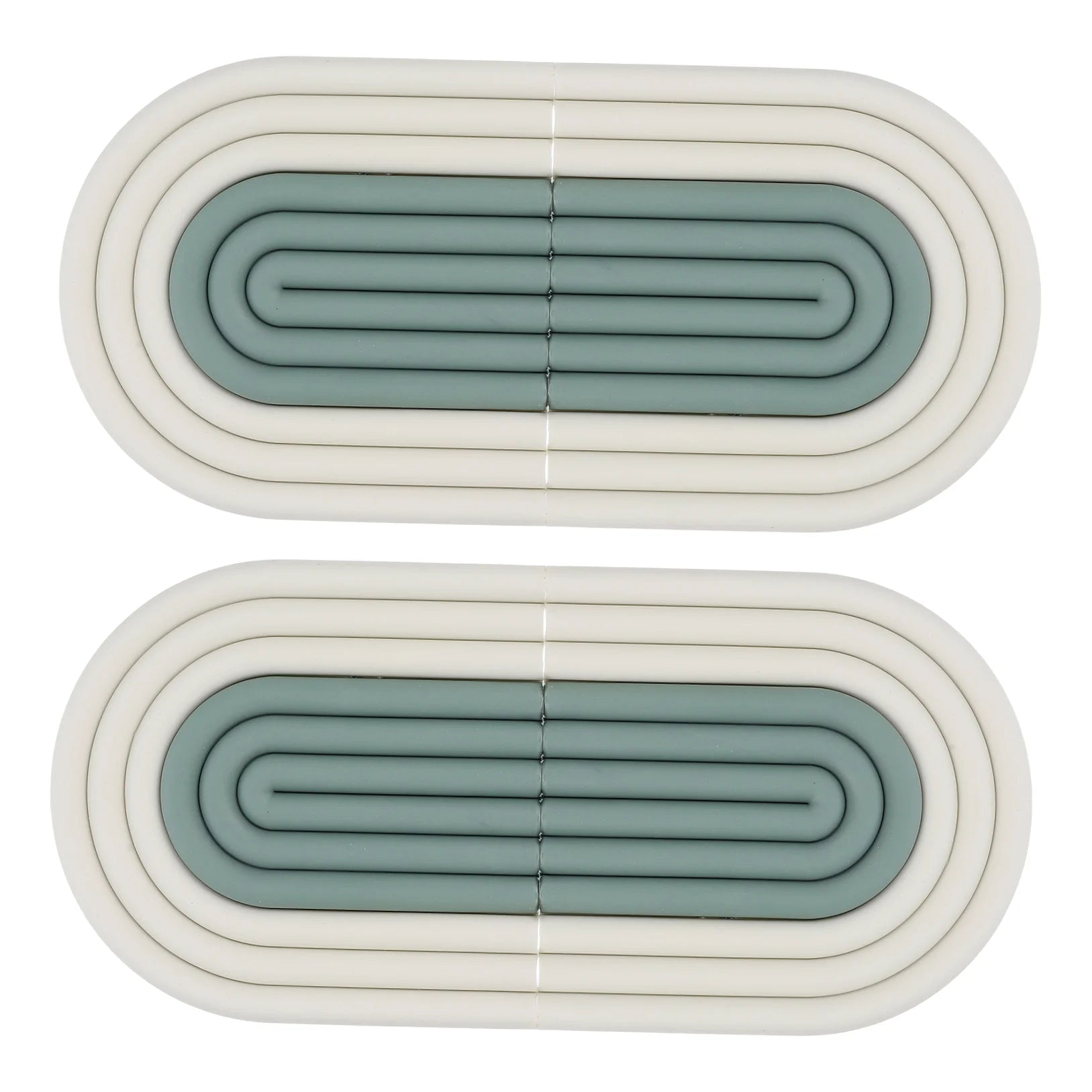 unbranded 4 Pcs Conditioner Devices Table Mat Anti-slip Kitchen Pot Pads 15X14X1CM Green