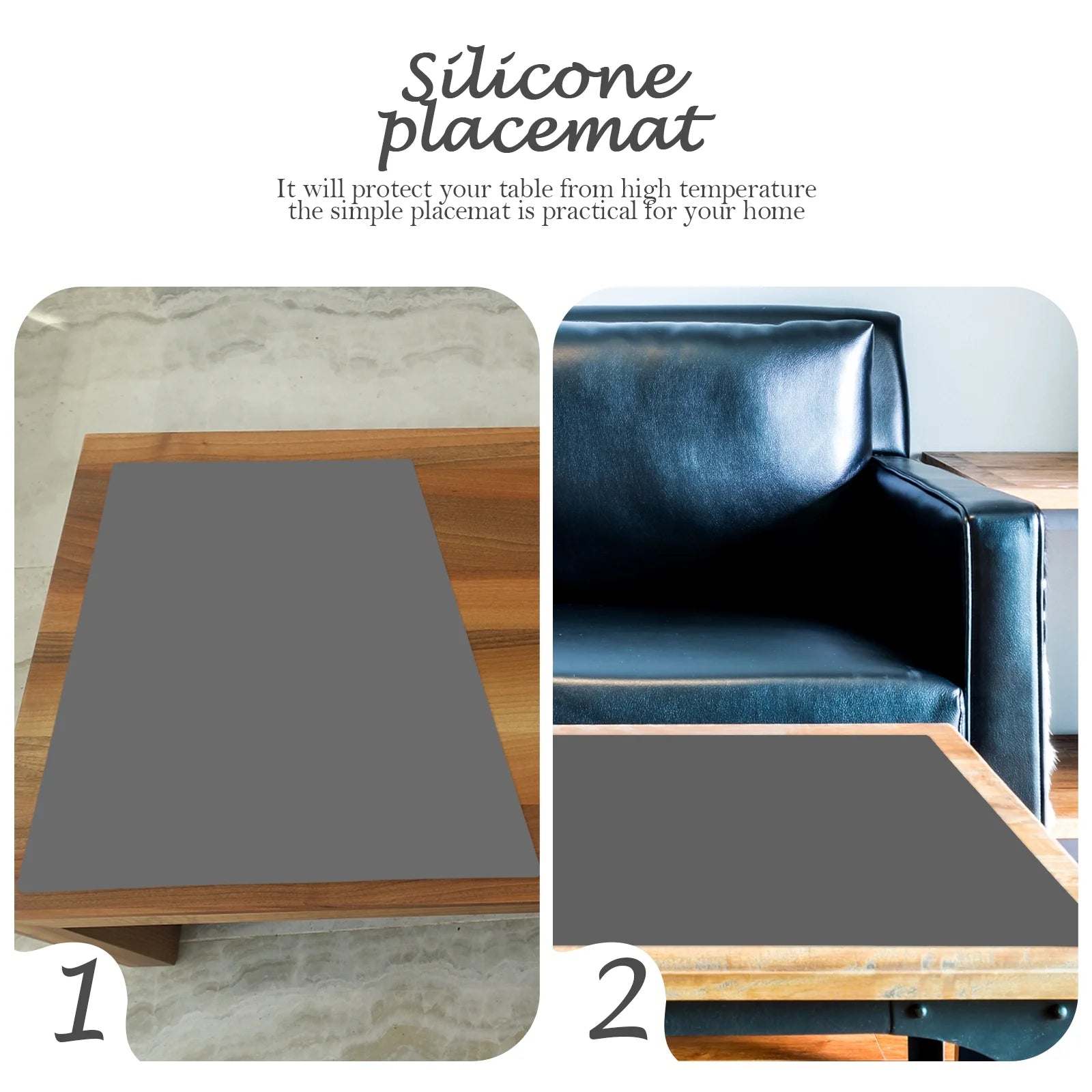 LarkLyn Table Silicone Pad Countertop Protector Pad Child 0.1X50X70CM Dark Grey