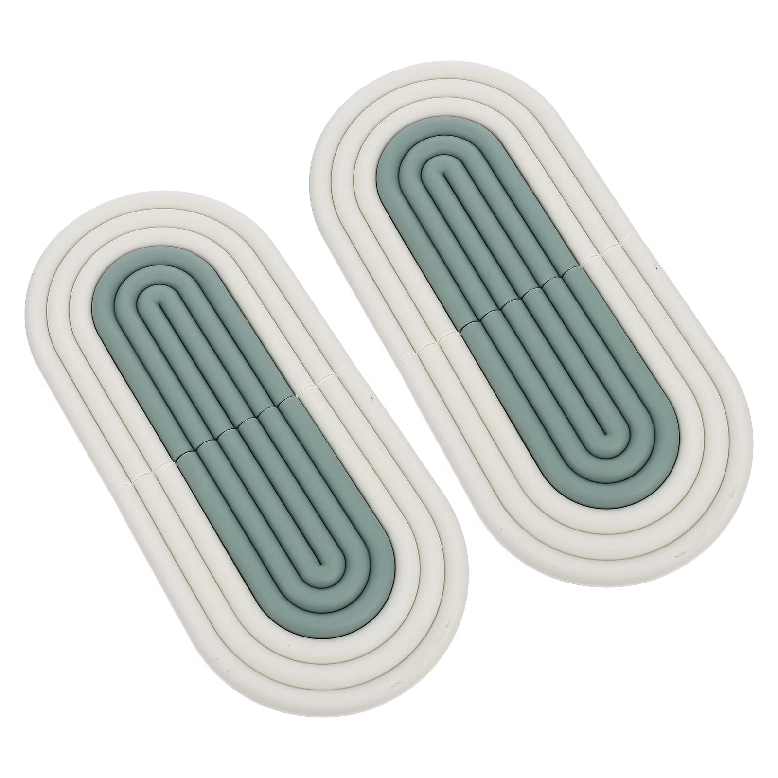 unbranded 4 Pcs Conditioner Devices Table Mat Anti-slip Kitchen Pot Pads 15X14X1CM Green